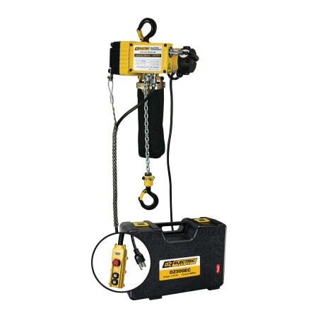 Oz Lifting Products OZ Lifting 1/4 Ton, Electric Chain Hoist, 20' Lift, 12.5 FPM, 110V OZ500EC